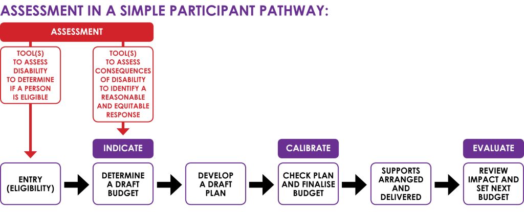 Flowchart of assessment in a simple participant pathway.